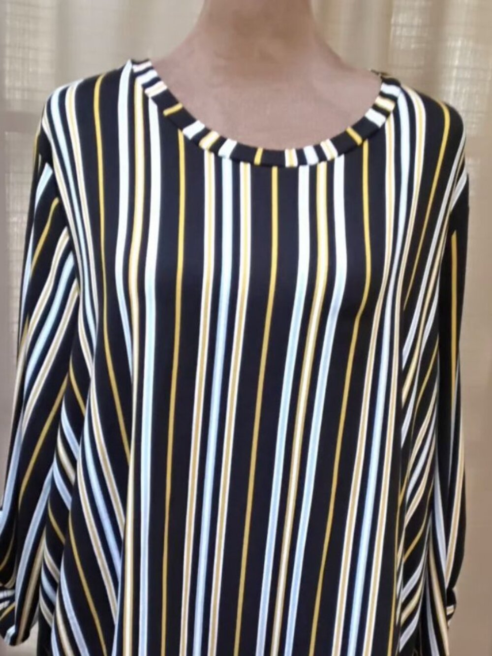 Faith & Joy Layered Look Tab Sleeve Blouse Size 3X